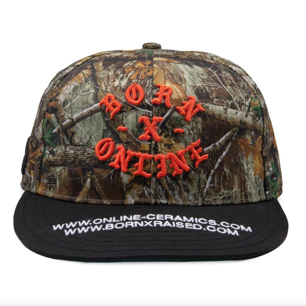 NWT BORN X RAISED + Online Ceramics Fitted Camo Hat